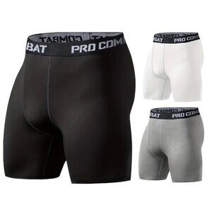 Pro Combat Performance Compression Shorts Athletic Baselayer Workout Gym Sports